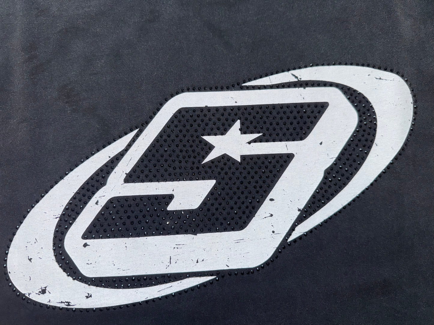 Black Rhinestone Logo T