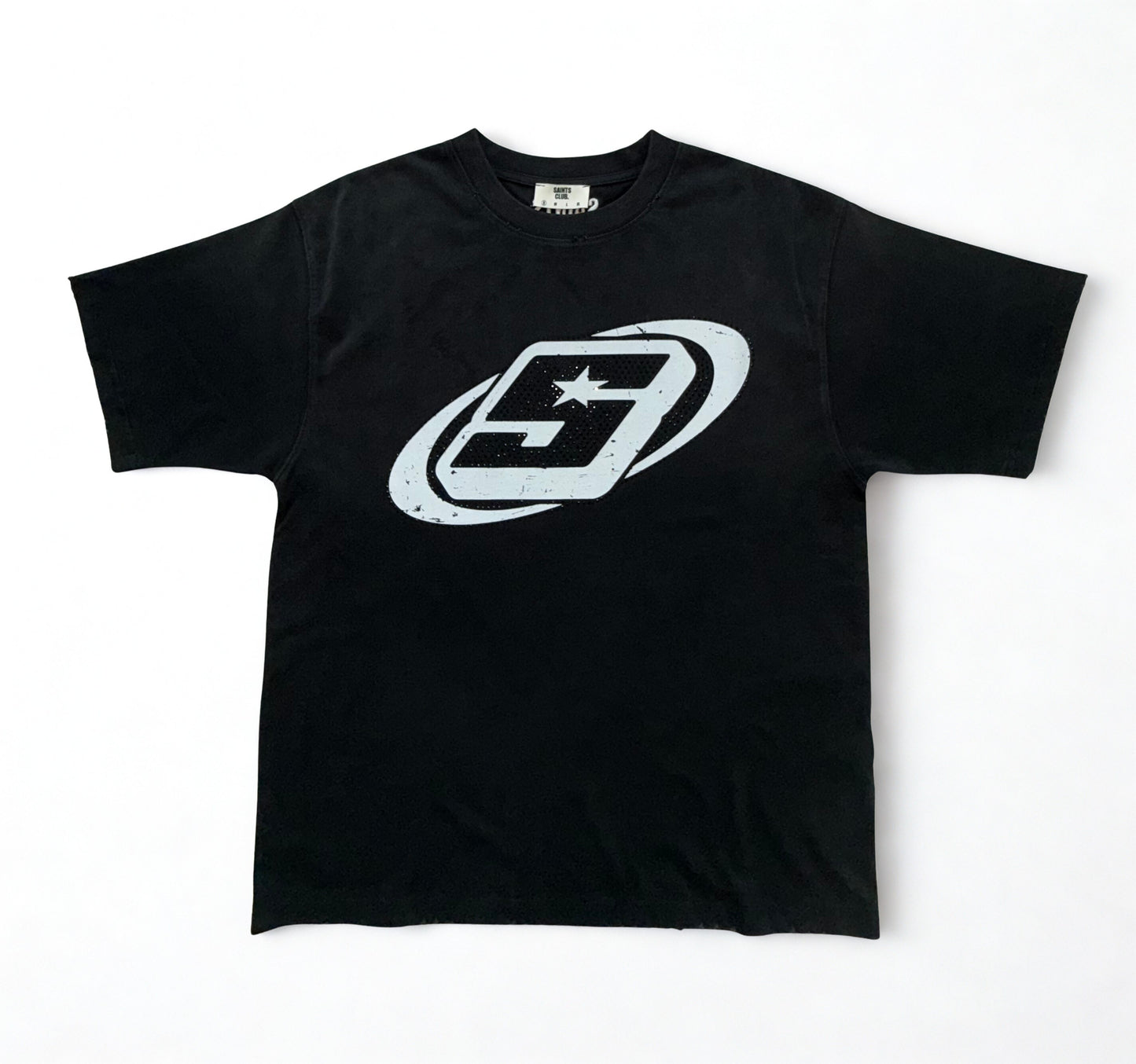 Black Rhinestone Logo T