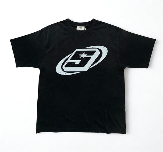 Black Rhinestone Logo T